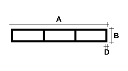 Afmetingen kamerprofiel 2D tekening kamerprofiel